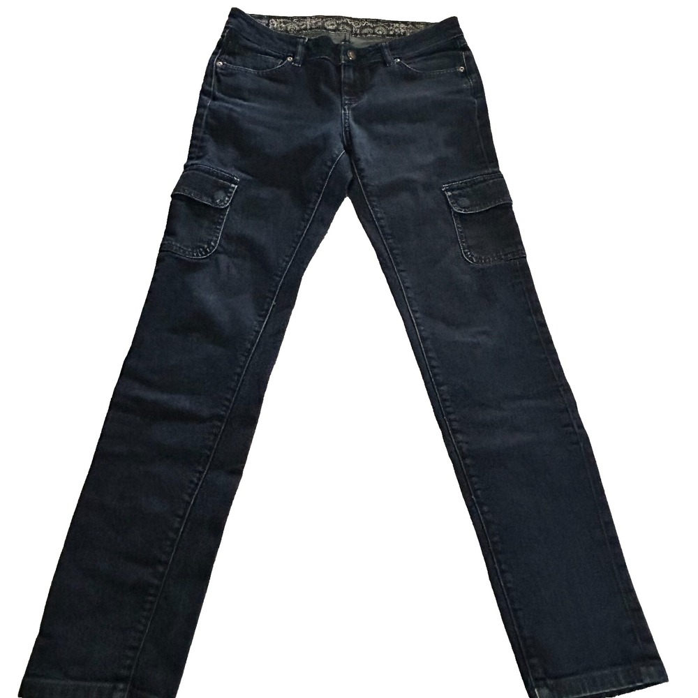 Patagonia Cargo Jeans Womens 28‎ Black Denim Dark Wash Pant Organic Cotton EUC